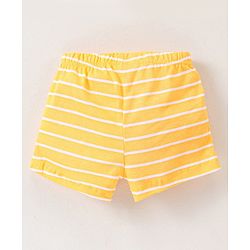 Babyhug 100% Cotton Knit Antibacterial Trunks Teddy Print Pack of 3 - Yellow Red & Blue