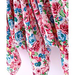 Babyhug 100% Viscose Woven Sleeveless Frock with Floral Print & Applique - Multicolour