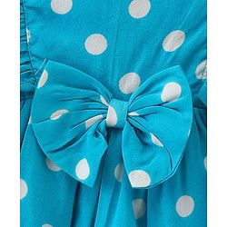 Babyhug Rayon Woven Sleeveless Frock Polka Dot Print - Blue