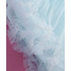 Babyhug Woven Sleeveless Floral Corsage Detailing Fit & Flared Party Frock - Light Blue