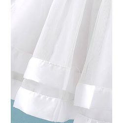 Babyhug Sleeveless Party Fit & Flare  Frock with Pearl Detailing  & Bow Applique - White