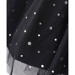 Babyhug Sleeveless Embellished Dress with Corsage Applique - Black