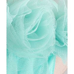 Babyhug Woven Sleeveless Party Wear Frilled Dress With Floral Applique - Mint Blue