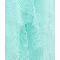 Babyhug Woven Sleeveless Party Wear Frilled Dress With Floral Applique - Mint Blue