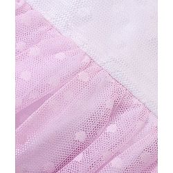 Babyhug Woven Sleeveless Fit and Flare Party Frock With Swiss Dot Mesh -Fuchsia