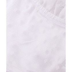 Babyhug Woven Sleeveless Fit and Flare Party Frock With Swiss Dot Mesh -Fuchsia