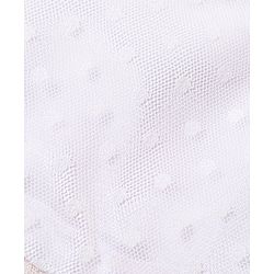 Babyhug Woven Sleeveless Fit and Flare Party Frock With Swiss Dot Mesh -Yellow