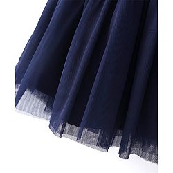 Babyhug Sleeveless Fit & Flare Party Frock with Sequinned Yoke Detailing - Navy Blue