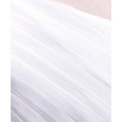 Babyhug Woven Sleeveless Fit and Flare Party Frock with Pleated Yoke & Floral Applique-Lavender & White