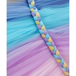 Babyhug Woven Sleeveless Fit and Flare One Shoulder Solid Color Party Frock -Multicolor