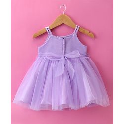 Babyhug Woven Sleeveless Singlet Sleeves  A Line Party Frock with Floral Applique -
