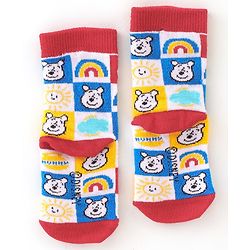 Cute Walk by Babyhug Cotton Disney Non Terry Anti-Bacterial Ankle Length Socks Winnie the Pooh Graphics Pack of 3- Multicolor