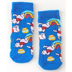 Cute Walk by Babyhug Cotton Disney Non Terry Anti-Bacterial Ankle Length Socks Winnie the Pooh Graphics Pack of 3- Multicolor