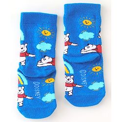 Cute Walk by Babyhug Cotton Disney Non Terry Anti-Bacterial Ankle Length Socks Winnie the Pooh Graphics Pack of 3- Multicolor