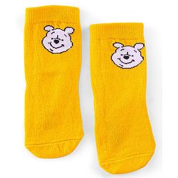 Cute Walk by Babyhug Cotton Disney Non Terry Anti-Bacterial Ankle Length Socks Winnie the Pooh Graphics Pack of 3- Multicolor