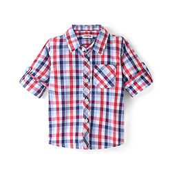 Babyhug 100% Cotton Woven Full Sleeves Checked Shirt - Multicolour