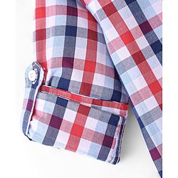 Babyhug 100% Cotton Woven Full Sleeves Checked Shirt - Multicolour