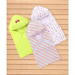 Babyhug Interlock Wrappers Pack of 3 L 76.2 x B 76.2 cm - Multicolour