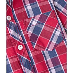 Babyhug Cotton Woven Full Sleeves Checked Shirt - Red