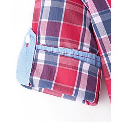 Babyhug Cotton Woven Full Sleeves Checked Shirt - Red
