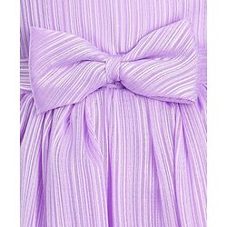 Babyhug Woven Sleeveless Party Gown with Bow Applique & Stripe Design-Lavender