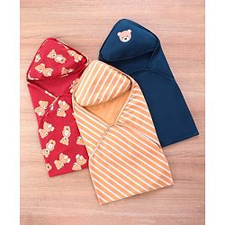 Babyhug Interlock Wrappers Pack of 3 L 76.2 x B 76.2 cm - Multicolour