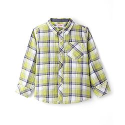 Babyhug Cotton Woven Full Sleeves Checked Shirt - Green