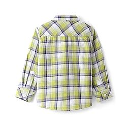 Babyhug Cotton Woven Full Sleeves Checked Shirt - Green