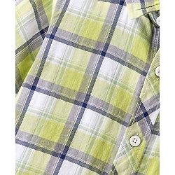 Babyhug Cotton Woven Full Sleeves Checked Shirt - Green