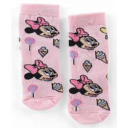 Cute Walk by Babyhug Disney   Anti-Bacterial Ankle Length Socks Minnie Mouse & Polka Dot Graphics Pack of 3- Pink & Blue