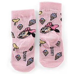 Cute Walk by Babyhug Disney   Anti-Bacterial Ankle Length Socks Minnie Mouse & Polka Dot Graphics Pack of 3- Pink & Blue