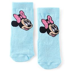 Cute Walk by Babyhug Disney   Anti-Bacterial Ankle Length Socks Minnie Mouse & Polka Dot Graphics Pack of 3- Pink & Blue