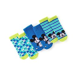 Cute Walk by Babyhug Disney   Anti-Bacterial Ankle Length  Striped Solid & Mickey Mouse Graphics Pack of 3- Blue & Green