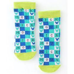 Cute Walk by Babyhug Disney   Anti-Bacterial Ankle Length  Striped Solid & Mickey Mouse Graphics Pack of 3- Blue & Green