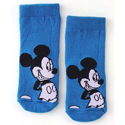 Cute Walk by Babyhug Disney   Anti-Bacterial Ankle Length  Striped Solid & Mickey Mouse Graphics Pack of 3- Blue & Green