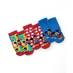Cute Walk by Babyhug Disney   Anti-Bacterial Ankle Length Mickey Mouse Graphics Pack of 3- Blue & Red
