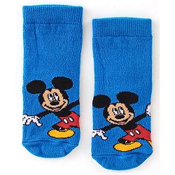 Cute Walk by Babyhug Disney   Anti-Bacterial Ankle Length Mickey Mouse Graphics Pack of 3- Blue & Red