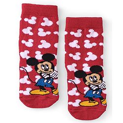 Cute Walk by Babyhug Disney   Anti-Bacterial Ankle Length Mickey Mouse Graphics Pack of 3- Blue & Red