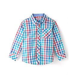 Babyhug 100% Cotton Woven Full Sleeves Checked Shirt - Multicolour