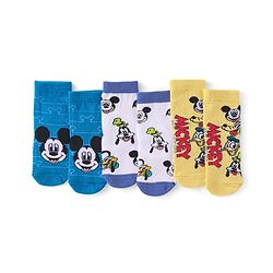 Cute Walk by Babyhug Disney Ankle Length Anti-Bacterial Mickey Mouse Graphics Socks Pack of 3 - Multicolour