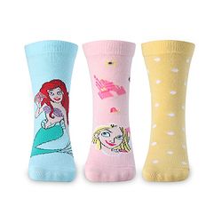 Cute Walk by Babyhug Disney Ankle Length Anti-Bacterial Princess Graphics Socks Pack of 3 - Multicolour