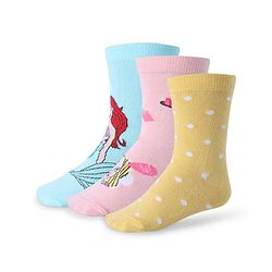 Cute Walk by Babyhug Disney Ankle Length Anti-Bacterial Princess Graphics Socks Pack of 3 - Multicolour