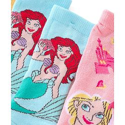 Cute Walk by Babyhug Disney Ankle Length Anti-Bacterial Princess Graphics Socks Pack of 3 - Multicolour