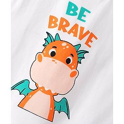 Babyhug Cotton Woven Half Sleeves Checked Shirt with Inner Tee Dino Print - Blue