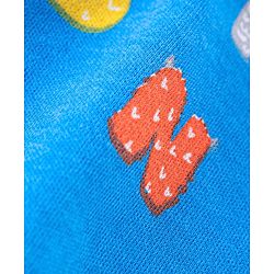 Babyhug Interlock Cotton Knit Half Sleeves Night Suit Alphabet Print - Blue