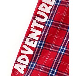 Babyhug 100% Cotton Jersey Woven Half Sleeves Shirt Checks & Text Print - Red