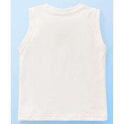 Babyhug Cotton Woven Half Sleeves Checked Shirt With Sleeveless T shirt  Text Print - Red & White