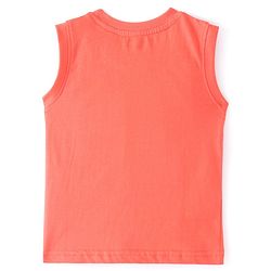 Babyhug 100% Cotton Woven Half Sleeves Check Shirt with Sleeveless Inner T-Shirt Soccer Print - Orange