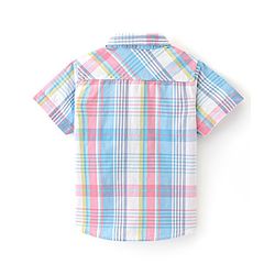 Babyhug Cotton Woven Half Sleeves Checked Shirt & California Print T-Shirt - Multicolor