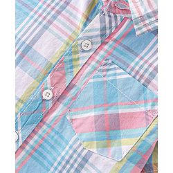 Babyhug Cotton Woven Half Sleeves Checked Shirt & California Print T-Shirt - Multicolor